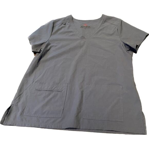 Natural Uniforms Scrub Top Large Blue Modern Fit Cool Stretch Nurse Medical Vet - Picture 2 of 7